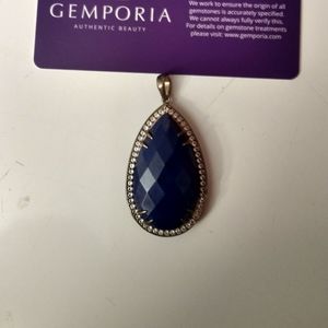 Large Lapis surrounded by Topaz pendant